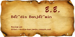 Bódis Benjámin névjegykártya