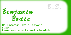 benjamin bodis business card
